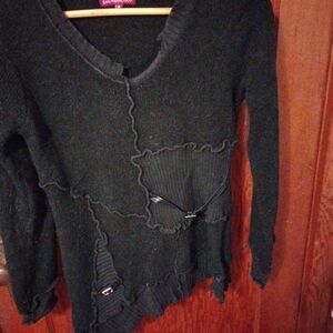 Women's Black V-Neck Sweater